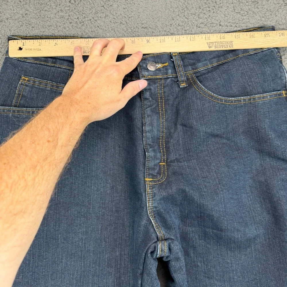 Lee Mens Relaxed Fit Fleece Lined Jeans Dark Wash Blue Denim 2055791 34x34